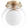 Quorum International Fort Worth 9" Wide Flush Mount Globe Ceiling Fixture Aged Brass