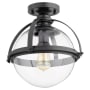 Quorum International Meridian 13" Wide Semi-flush Globe Ceiling Fixture Noir