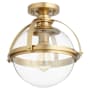 Quorum International Meridian 13" Wide Semi-flush Globe Ceiling Fixture Aged Brass