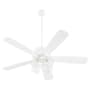 Quorum International Ovation 52" 5 Blade 4 Light Indoor Ceiling Fan with Clear Glass Shades Studio White