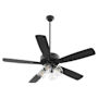 Quorum International Ovation 52" 5 Blade 4 Light Indoor Ceiling Fan with Clear Glass Shades Matte Black