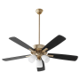 Quorum International Ovation 52" 5 Blade Indoor Ceiling Fan Aged Brass