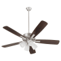 Quorum International Ovation 52" 5 Blade Indoor LED Ceiling Fan with Shades Satin Nickel