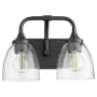 Quorum International Enclave 2 Light 13" Wide Vanity Light Matte Black / Clear / Seeded