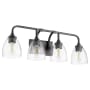 Quorum International Enclave 4 Light 27" Wide Vanity Light Matte Black / Clear / Seeded