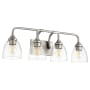 Quorum International Enclave 4 Light 27" Wide Vanity Light Satin Nickel / Clear Seeded