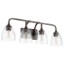 Quorum International Enclave 4 Light 27" Wide Vanity Light Oiled Bronze / Clear Seeded