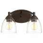 Quorum International Barkley 2 Light 14" Wide Vanity Light Oiled Bronze / Clear Seeded