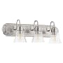 Quorum International 3 Light 8" Tall Bathroom Vanity Light Satin Nickel