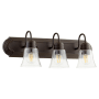 Quorum International 3 Light 8" Tall Bathroom Vanity Light Oiled Bronze
