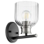 Quorum International Monarch 9" Tall Bathroom Sconce Noir / Satin Nickel