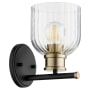 Quorum International Monarch 9" Tall Bathroom Sconce Noir / Aged Brass