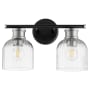 Quorum International Monarch 2 Light 15" Wide Bathroom Vanity Light Noir / Satin Nickel