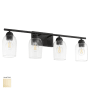 Quorum International Lacy 4 Light 30" Wide Vanity Light Aged Brass