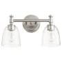 Quorum International Rossington 2 Light 17" Wide Vanity Light Satin Nickel / Clear Seeded