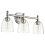Quorum International Rossington 3 Light 22" Wide Vanity Light Satin Nickel / Clear Seeded