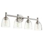 Quorum International Rossington 4 Light 30" Wide Vanity Light Satin Nickel / Clear Seeded
