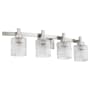Quorum International Stadium 4 Light 33" Wide Bathroom Vanity Light Satin Nickel