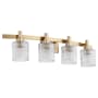 Quorum International Stadium 4 Light 33" Wide Bathroom Vanity Light Aged Brass