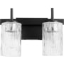 Quorum International Fort Worth 2 Light 13" Wide Vanity Light Textured Black