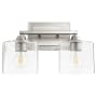 Quorum International Dakota 2 Light 15" Wide Bathroom Vanity Light Satin Nickel