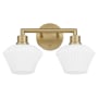 Quorum International Belinder 2 Light 16" Wide Vanity Light Aged Brass