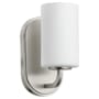 Quorum International Rutherford 9" Tall Bathroom Sconce with Satin Opal Shade Satin Nickel