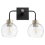 Quorum International Cassini 2 Light 15" Wide Vanity Light Noir / Aged Brass