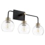 Quorum International Cassini 3 Light 24" Wide Vanity Light Noir / Aged Brass