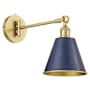 Quorum International Bailey 13" Tall Wall Sconce Blue / Aged Brass