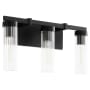 Quorum International Kilbey 3 Light 19" Wide Vanity Light Matte Black / Clear