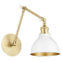 Quorum International 17" Tall Wall Sconce Aged Brass / Studio White