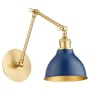 Quorum International 17" Tall Wall Sconce Aged Brass / Blue