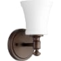 Quorum International Rossington Single Light 5-1/8" Wide Bathroom Sconce Oiled Bronze / Satin Opal