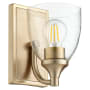 Quorum International Enclave 8" Tall Bathroom Sconce Aged Brass / Clear Seeded