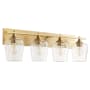 Quorum International Veno 4 Light 32" Wide Vanity Light Aged Brass