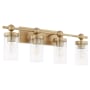 Quorum International Lee Boulevard 4 Light 30" Wide Vanity Light Aged Brass