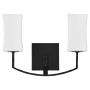 Quorum International Providence 2 Light 11, 15" Tall Bathroom Sconce Matte Black