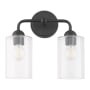 Quorum International Charlotte 2 Light 14" Wide Vanity Light Matte Black