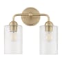 Quorum International Charlotte 2 Light 14" Wide Vanity Light Aged Brass