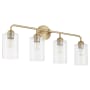 Quorum International Charlotte 4 Light 33" Wide Vanity Light Aged Brass