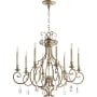 Quorum International Ansley 8 Light 29" Wide Taper Candle Chandelier Aged Silver Leaf