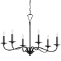 Quorum International Maryse 6 Light 29" Wide Taper Candle Style Chandelier Matte Black