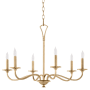 Quorum International Maryse 6 Light 29" Wide Taper Candle Style Chandelier Aged Brass