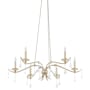 Quorum International Lorelei 6 Light 36" Wide Crystal Candle Style Chandelier Aged Silver Leaf