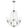 Quorum International Barkley 5 Light 24" Wide Chandelier Satin Nickel / Clear Seeded