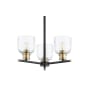 Quorum International Monarch 3 Light 19" Wide Chandelier Noir / Aged Brass