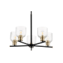 Quorum International Monarch 5 Light 26" Wide Chandelier Noir / Aged Brass