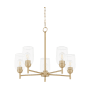 Quorum International Goodwin 5 Light 25" Wide Chandelier Aged Brass