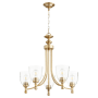Quorum International Rossington 5 Light 25" Wide Chandelier Aged Brass / Clear Seeded